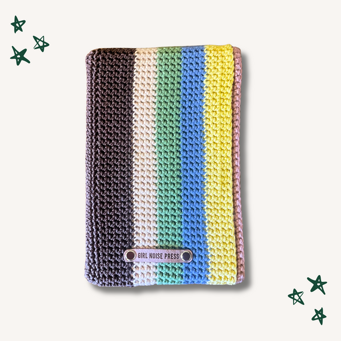 Striped Crochet Book Sleeve - M (Multi Stripe)